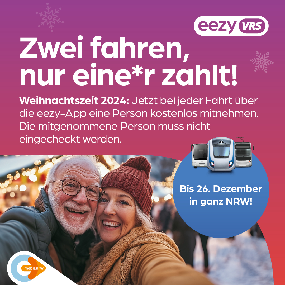 Zwei fahren, nur eine*r zahlt im Dezember 2024 mit eezy.