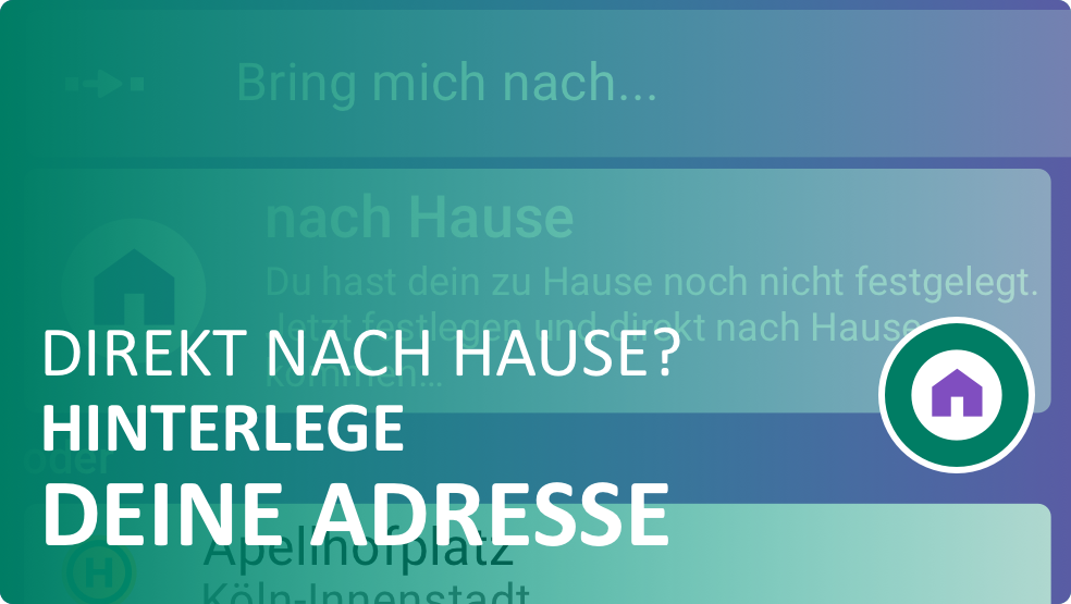 VRS-App: Erklär-Grafik zur Funktion "Heimadresse hinterlegen"