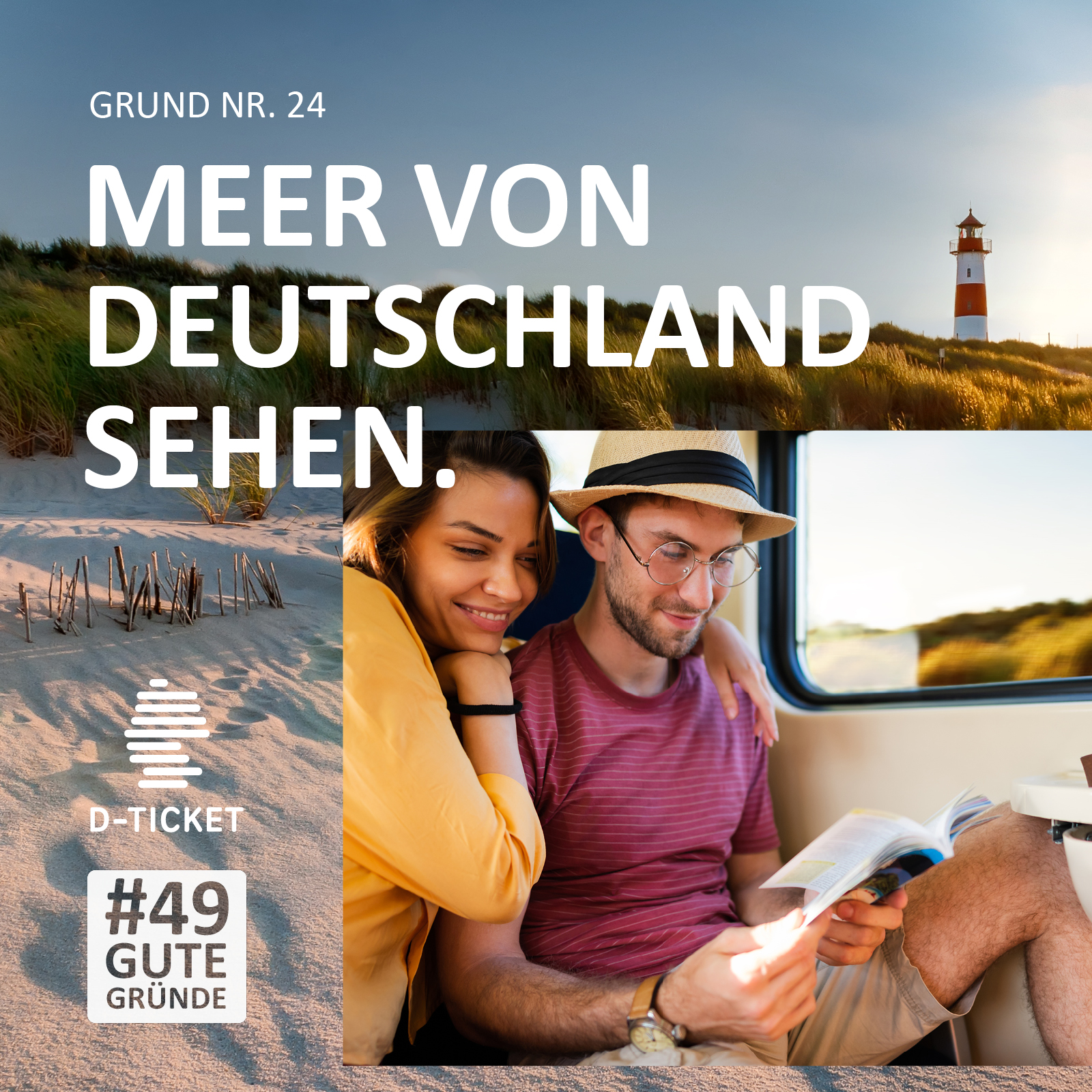 Werbeanzeige Deutschlandticket "Meer von Deutschland sehen"