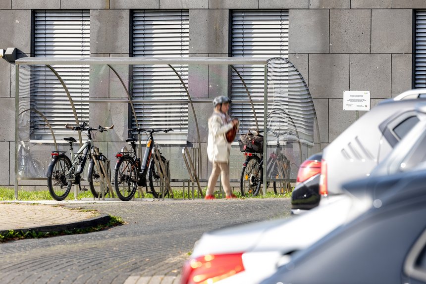 geschützter Fahrradparkplatz