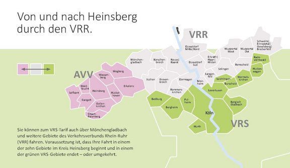 Unterwegs zwischen dem Kreis Heinsberg und dem VRS - Gebietskarte
